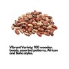 100 x Assorted Wooden Beads for Beads for Jewellery Making