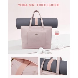 LOVEVOOK Tote Bag for Women, Work Tote with Laptop Compartment for Nurse Travel Commuter, Gym Tote Purse with Yoga Mat Strap