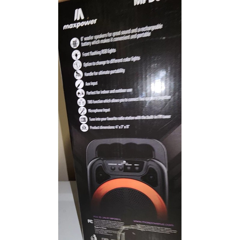 Maxpower BOOM M6 6" Portable Karaoke speaker with LED lights