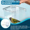 Pcmursal No Mess Bird Feeder for Cage, Hanging Bird Bath