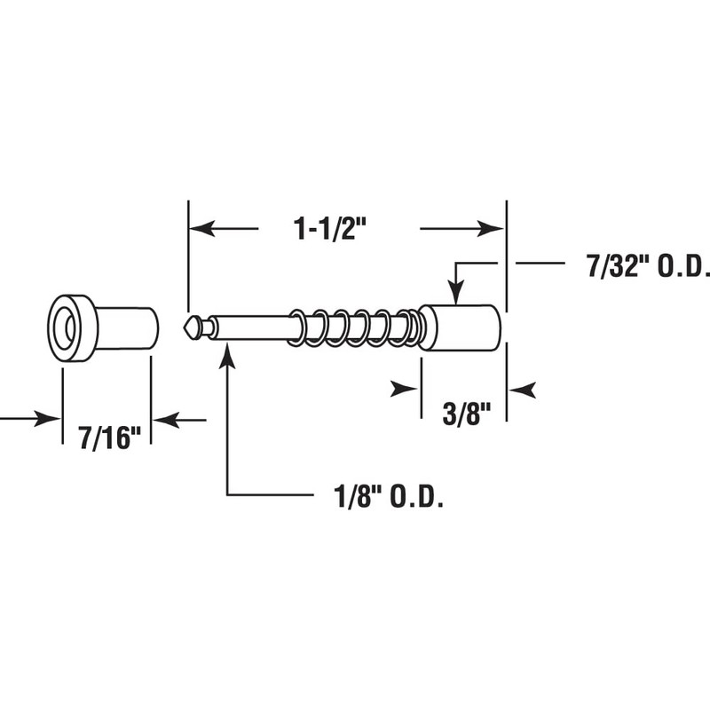 Prime-Line PL 14666 Window Screen Plunger Latch Nylon for 3/8