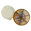 6 Section Pill Dispenser Tablet Box Organiser, Rotating top and