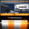 Nilight 144 LED Strobe Traffic Advisor Light Bar Amber White