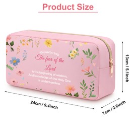 Christian Gifts for Women Friend Bible Verse Cosmetic Bag Religious Presents for Teen Girls Friend Mum Daughter Sister Toiletry Bag Faith Based Gifts Baptism Confirmation Makeup Travel Pouch