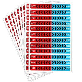 48 Pcs Hot and Cold Water Stickers Labels,Self Adhesive Kitchen Faucet Stickers,3D Hot and Cold Water Indicator Labels for Kitchen Bathroom Faucet Shower Escutcheon