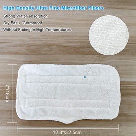Fushing 7Pcs Steam Mop Pads, Washable Microfiber Cleaning Steamer Replacement Pads for Shark Steam & Spray Mop S3101 S3251 SK460 SK410 S3101n2 S3250 SK435CO SK140 SK141,White