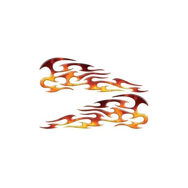 Weston Signs Full Color Reflective Real Fire Tribal Motorcycle Gas Tank Flame Decals