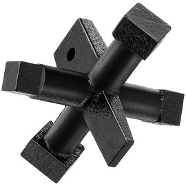 Feekoon 6 Sided Cleanout Plug Wrench, Plumbing Tools and Plumbing Wrench, Threaded Drum Trap Tools for Both Slotted or Square Countersunk Cleanout Plugs Drum Traps Heavy Duty Iron(Black)