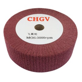 LDEXIN 150mm x 50mm 320 Grit Polishing Burnishing Wheel, 6 Inch Bench Grinder Wheels for Buffing Out Nicks and Scratches on Metal Copper, 2" Thickness for 0.8" Arbor, Red