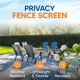 Privacy Screen Backyard Fence Covering - Outdoor Privacy Fence Screen Compatible with Chain Link, Metal, Wood Panels or Plastic Fencing - Shade & Wind Privacy Wall - Zebro (Green, 6' x 15')