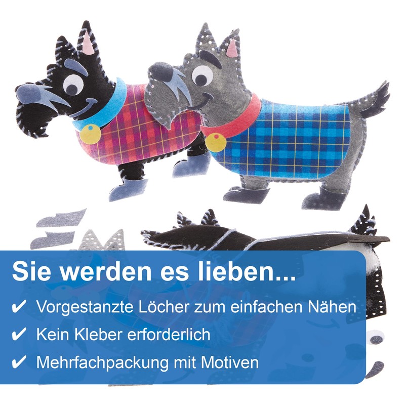 Baker Ross FX692 Scottish Terrier Dog Cushion Sewing Kit -