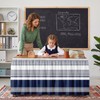 Sanwarm Striped Navy Nautical Table Skirt for Desk Rectangular Tablecloth