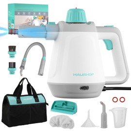 Steam HAUSHOF 1200W Handheld Steam Cleaner w/Tool Bag & Safety Lock 11 pcs Accessories