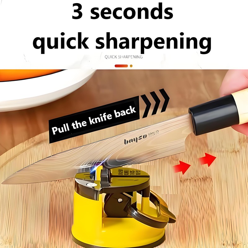 Hands Free Knife Sharpener，with suction cup，portable，tungsten Carbide，quick Sharpening，suitable for home
