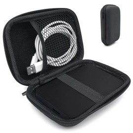 Doyeemei Multi-functional Storage Box, 2.5 Type Hard Drive Protection Storage Case, Separate Storage Type for Main Unit/Cable, 2.5 Inch Hard Drive Storage Bag, Hard Drive, Black