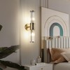 ECOBRT Glass Rods Wall Light Fixture Indoor Antique Bronze Bathroom