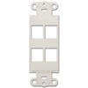 Decora Wall Plate Insert, 4 Hole Keystone Jack, White