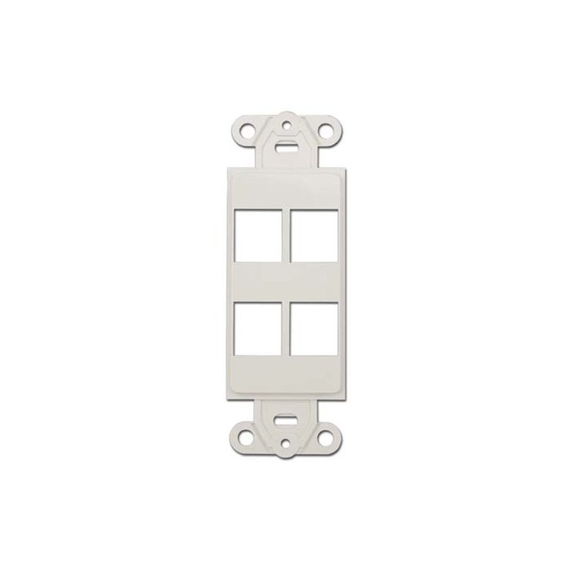 Decora Wall Plate Insert, 4 Hole Keystone Jack, White