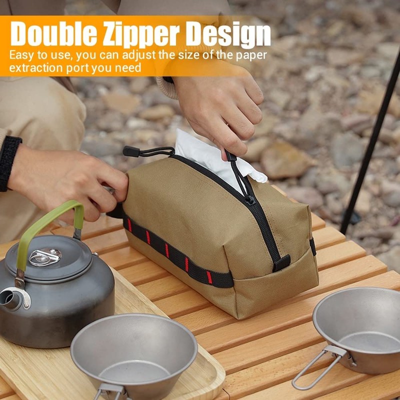 Tactical Hanging Tissue Holder,Oxford Cloth Tissue Box Dispenser for Out