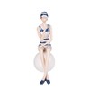 Beachcombers 7.8" Resin Lady On Ball Blue/White Suit Blue