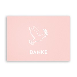 Friendly Fox Dove Thank You Cards, 12 Thank You Cards Dove, Folding Cards with Envelope in DIN A6 Format, Thank You Christening Confirmation Communion, Pink