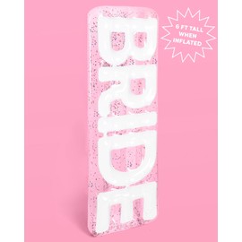 xo, Fetti Clear Bride Pool Float, Multicolor Confetti - 6 Ft. | Bachelorette Party Decorations, Beach Bridal Shower Supplies, Cute Bridal Decor