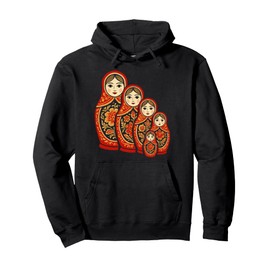 Matryoshka Doll Art Russian Nesting Wooden Stacking Set Pullover Hoodie