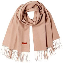 Moonbat Nisha Crossland Longon 100% Cashmere Airy Plain Stole with Wave, Gift, Women's, beige