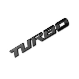 Turbo Car Emblem, 3D Metal Turbo Badge for Auto Side Body Fender Trunk, Automotive Replacement Decoration Decal Sticker, Tailgate Letter Nameplate Universal for All Vehicles Trucks SUV (Black)