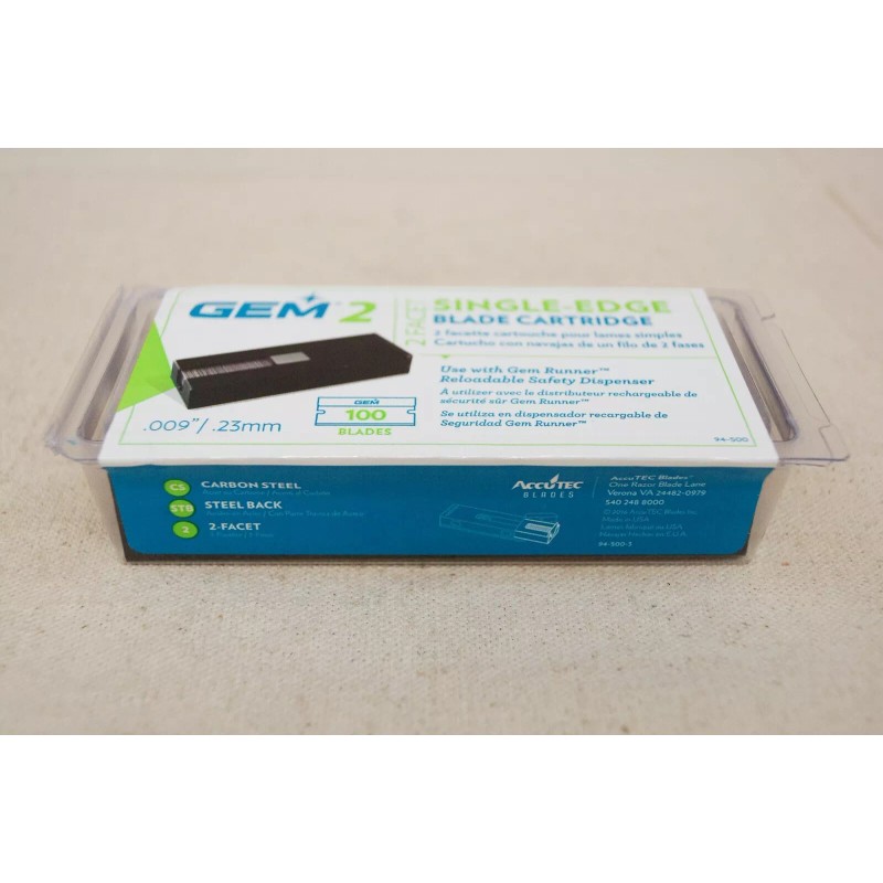GEM 2 2-FACET SINGLE-EDGE BLADE CARTRIDGE 100/PACK NEW IN PACKAGE