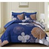 Yiran Navy Brown Comforter Set Queen Bed in a Bag