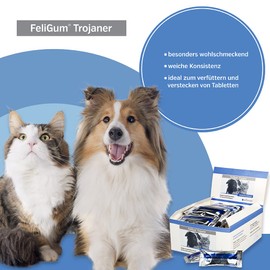 Alfavet FeliGum Trojan, Medication Hideaway as Snack, Supplementary Feed for Dogs and Cats, 6 x 10 g