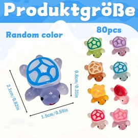 Pack of 80 Mini Luminous Turtle Made of Resin, It Will Glow, Turtle Decoration, Bath Toy, Decorative Turtle for Pot, Garden & Aquarium (DIY Micro Landscape, Children's Room Decoration)