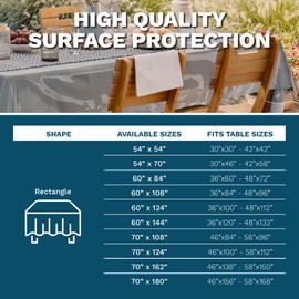 Plastic Table cover - Clear Plastic Tablecloth Protector, 70" x 162"- Premium Thick Vinyl PVC Table cloth With Edge, 100% Waterproof & Oilproof, By SORFEY