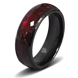 Generic NFC Ntag216 Chip Ceramic Smart Finger Ring Programmable 888 Bytes Compatible with NFC Phone and Devices for Men or Women (Red, US#8)