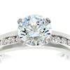 Silver Cubic Zirconia Engagement Ring with Cubic Zirconia shoulders M