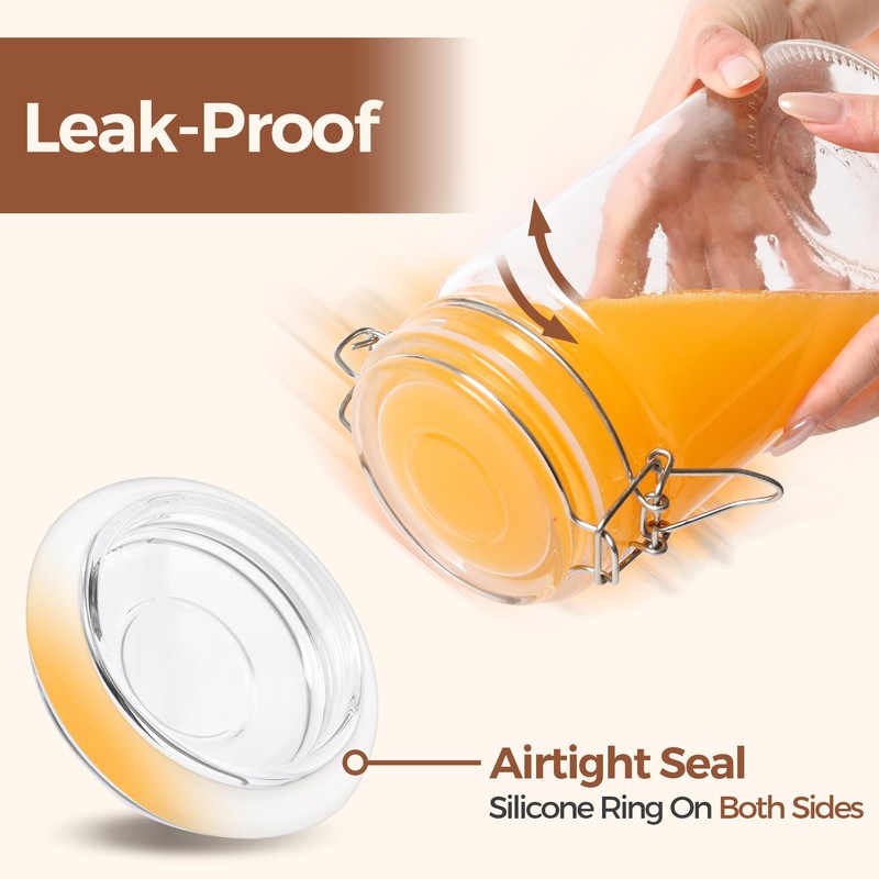ComSaf Glass Jars with Airtight Lid Set of 3, Mason