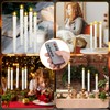 Rossesay 10 Pcs LED Flameless Taper Candles with String Light