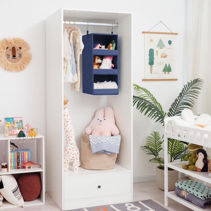 GRANNY SAYS 3-Shelf Closet Organizers and Storage, Foldable Hanging Closet