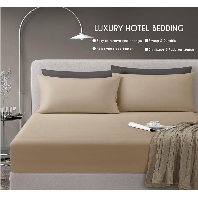 funky gadgets king size Deep fitted sheets Beige 100% egyptian