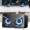 1 Pair Desktop Computer Speaker Multifunction Stylish Strong Bass 4D