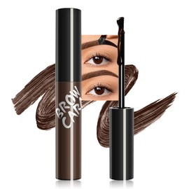 Tattoo Peel Off Eyebrow Gel Tint - Brow Gel With Eyebrow Stencils, Last up 3 Days Waterproof Transfer-proof Eye Brow Tinting Kit For Fuller & Defined Looking Brows (Dark Brown)