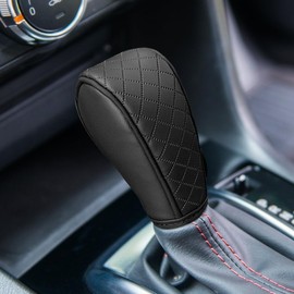 Funda de piel para palanca de cambios de coche, antideslizante, impermeable, protector de palanca de cambios, suave, transpirable, universal, accesorios de decoración para coche, SUV, camión (negro)