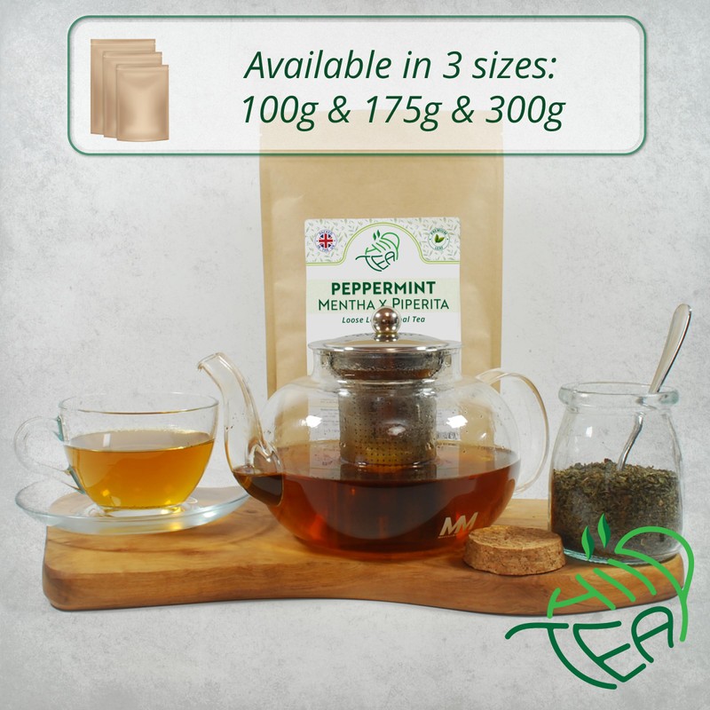 Peppermint Herbal Loose Leaf Tea - Pure Mint Leaves for