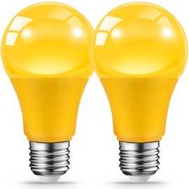 JAHEKS LED Yellow Bug Light Bulbs for Outdoor Indoor Porch, 9W LED Color Bulb for Outside, 60W Equivalent, 2000K Amber Light Bulb, Ideal for Bedroom, Patio, Deck, Backyard, Hallway, 2-Pack