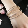 SINLOV Crystal Opening Bracelet Rhinestone Bangle Bracelet Layered Cuff Bracelet