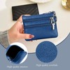 YueJieSelected Ladies Genuine Leather Wallet with Key Ring, blue, Urban