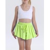 Flowy Butterfly Shorts for Girls 2-in-1 Athletic Running Skirt Shorts