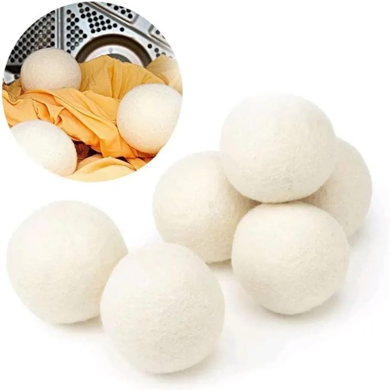 ZephyrFluff Dryer Balls, 100% Natural Wool, Large, 6 Count