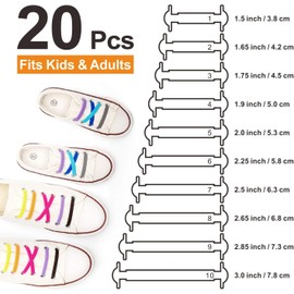RJ-Sport (20 cordones elásticos de silicona para niños y adultos, reemplazo perfecto de cordones sin aspecto